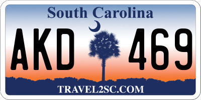 SC license plate AKD469