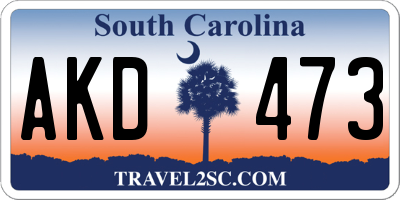 SC license plate AKD473