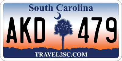 SC license plate AKD479