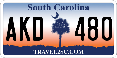 SC license plate AKD480