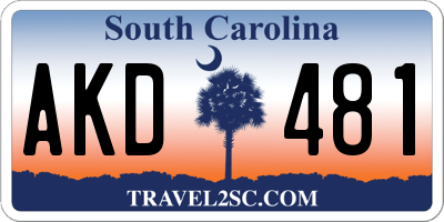 SC license plate AKD481
