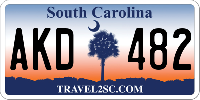 SC license plate AKD482