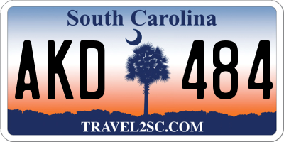 SC license plate AKD484
