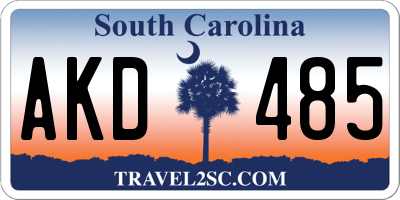 SC license plate AKD485