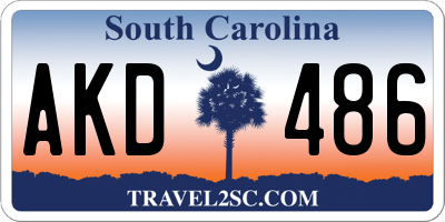 SC license plate AKD486
