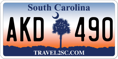 SC license plate AKD490
