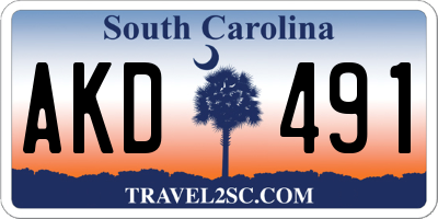 SC license plate AKD491