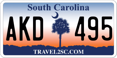 SC license plate AKD495