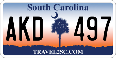 SC license plate AKD497