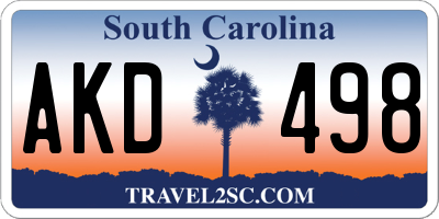 SC license plate AKD498