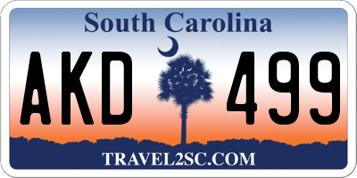 SC license plate AKD499