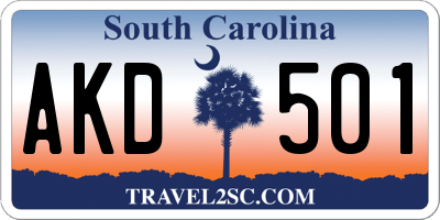 SC license plate AKD501