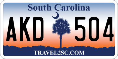 SC license plate AKD504