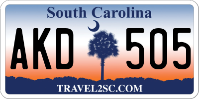SC license plate AKD505