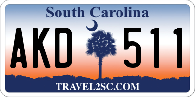 SC license plate AKD511