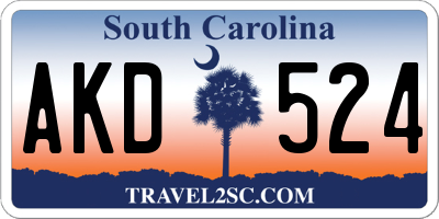 SC license plate AKD524