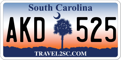 SC license plate AKD525