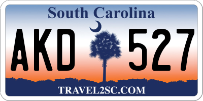SC license plate AKD527