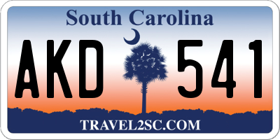 SC license plate AKD541