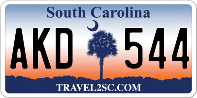 SC license plate AKD544