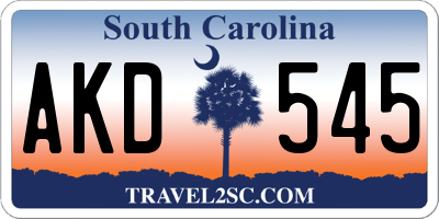SC license plate AKD545