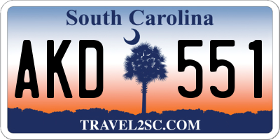 SC license plate AKD551