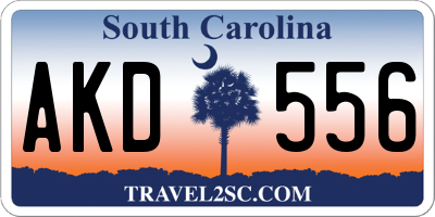 SC license plate AKD556