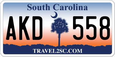 SC license plate AKD558