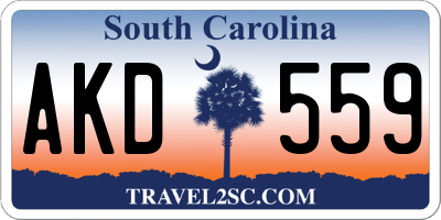 SC license plate AKD559