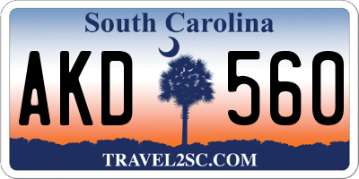 SC license plate AKD560