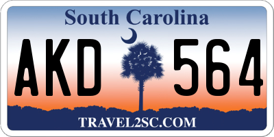 SC license plate AKD564