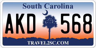 SC license plate AKD568