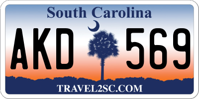 SC license plate AKD569