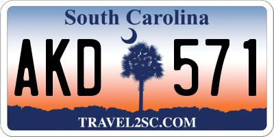 SC license plate AKD571