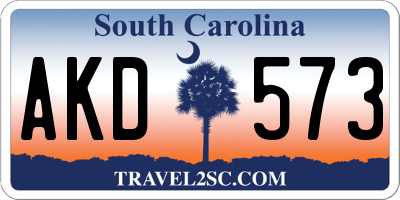 SC license plate AKD573