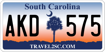 SC license plate AKD575