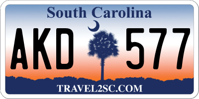 SC license plate AKD577