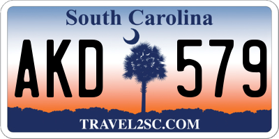 SC license plate AKD579