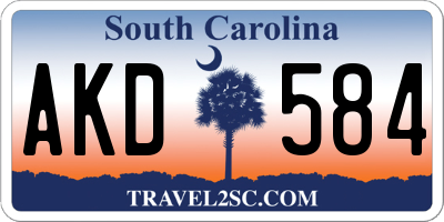 SC license plate AKD584