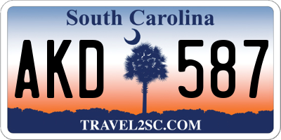 SC license plate AKD587