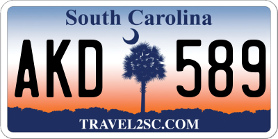 SC license plate AKD589
