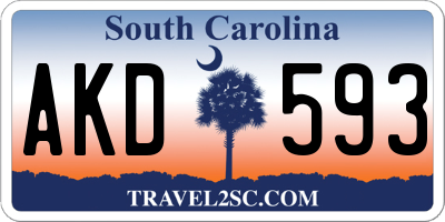 SC license plate AKD593