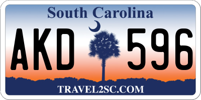 SC license plate AKD596