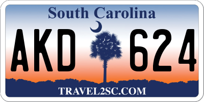 SC license plate AKD624