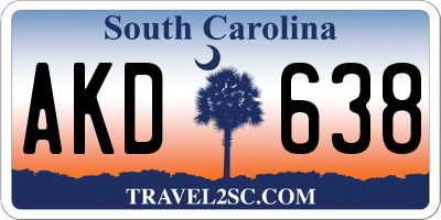 SC license plate AKD638