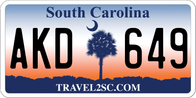 SC license plate AKD649