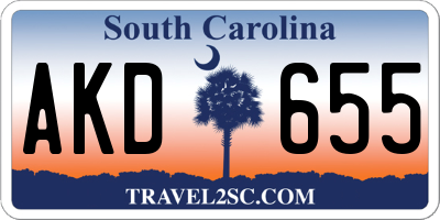 SC license plate AKD655