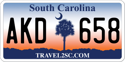 SC license plate AKD658