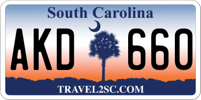 SC license plate AKD660