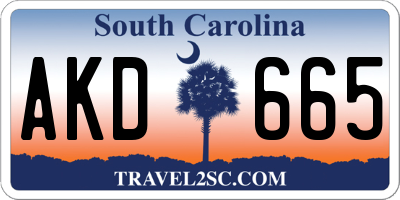SC license plate AKD665